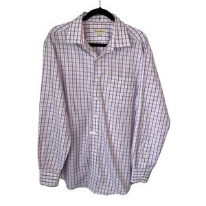 Tommy Bahama Men’s Purple Check Long Sleeve Button Down Dress Shirt Sz 17 34-35